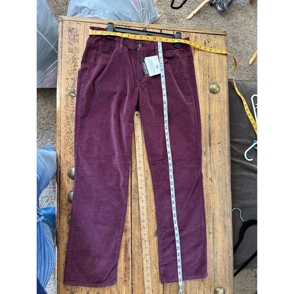 NWT Calvin Klein Womens Power Stretch Corduroy Pants Straight Leg Burgundy 12 - Picture 5 of 6